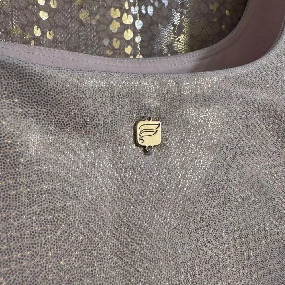 Fabletics Gold Harlyn Hologram Sparkly Shimmering Sports Bra S/M